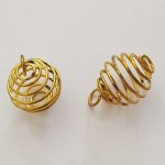 Spiralfjäder pärla bur 19 mm guld N°06