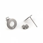 Örhängehållare 10 mm rostfritt stål runt chip N°04 Silver