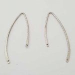 Bar böjd metallstång silver 2 ringar N°04 Silver