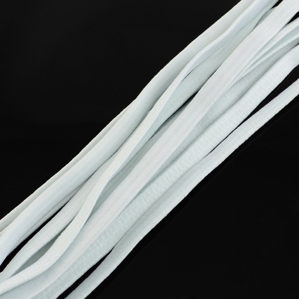 Elastisk vit platt gummi 5 mm till 10 cm