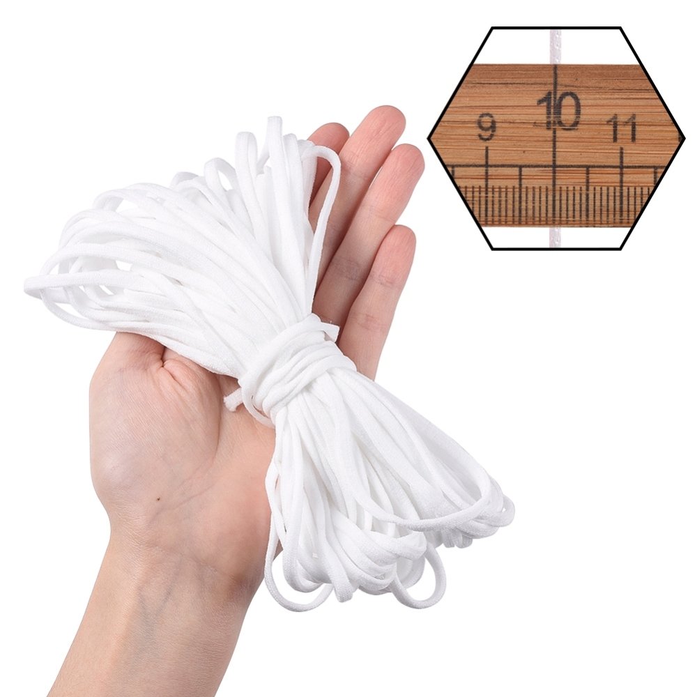 Platt polyesterelastik 4 mm vit till 10 cm