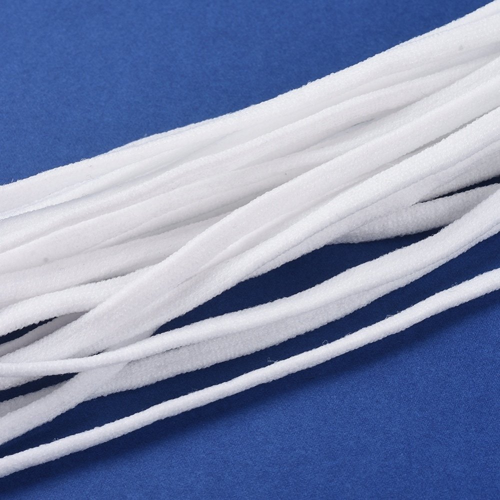 Platt polyesterelastik 4 mm vit till 10 cm
