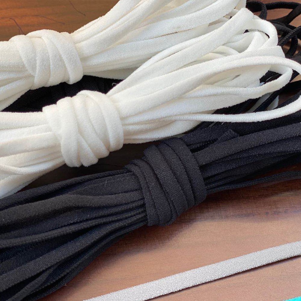 Elastisk Polyester Nylon Platt 4 mm svart till 10 cm