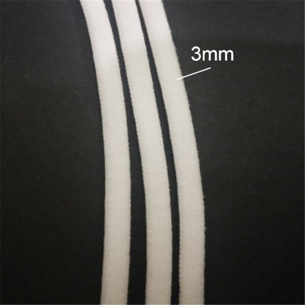 Elastisk mask Polyester rund 3 mm Vit x 20 meter