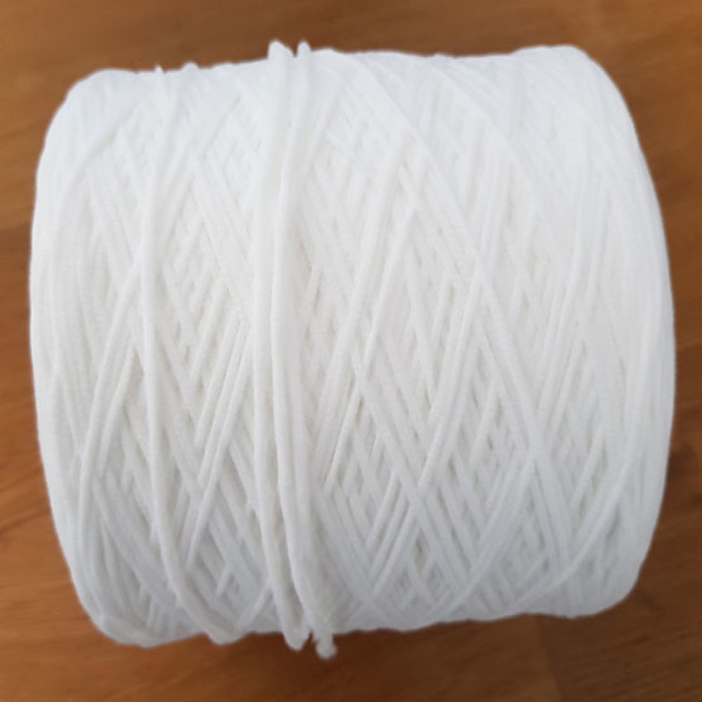Elastisk mask Polyester rund 2,2 mm vit x 10 meter