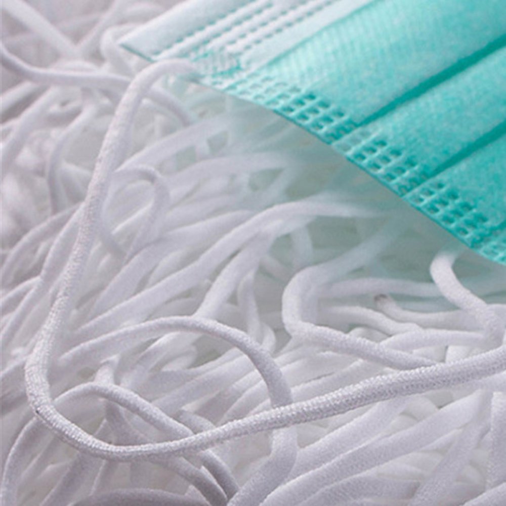 Elastisk mask Polyester rund 4 mm Vit till 10 cm