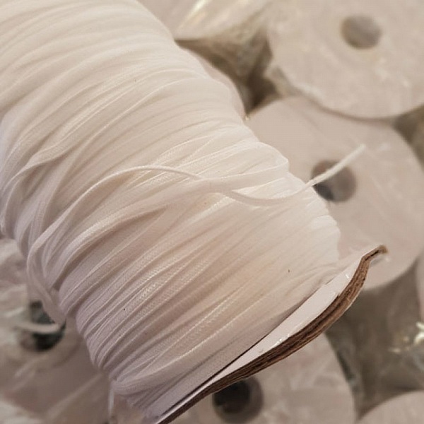 Elastisk platt mask 3 mm Vit x 32 meter