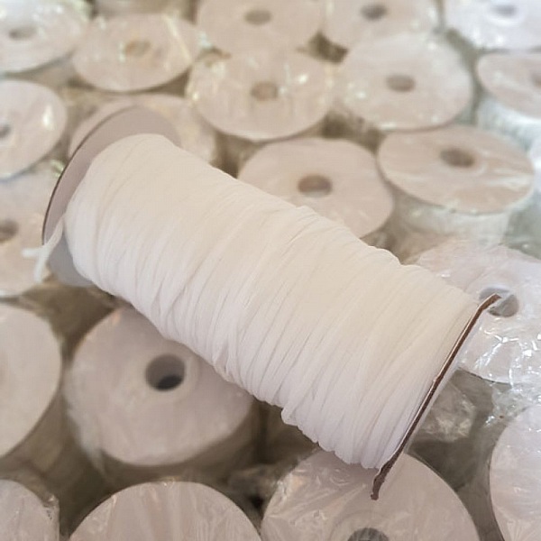 Elastisk platt mask 3 mm Vit x 1 meter