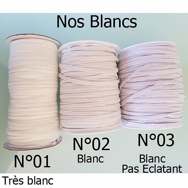 Platt mask elastisk 3 mm x 150 m Vit