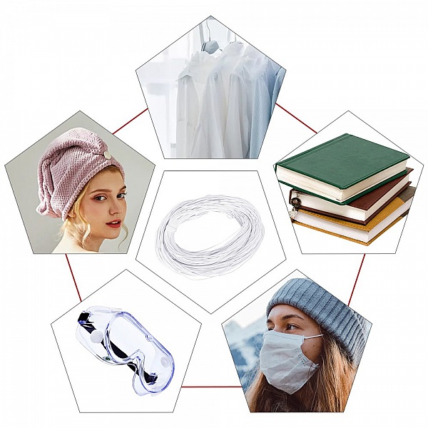 Elastisk mask rund 2,5 mm Vit till 10 cm