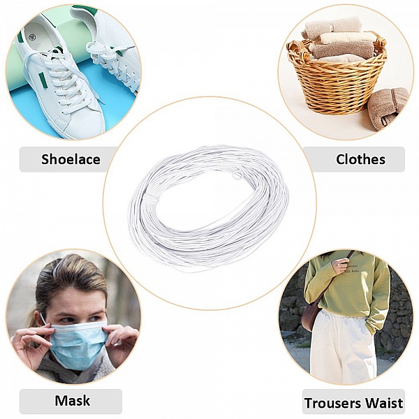 Elastisk mask rund 2,5 mm Vit till 10 cm