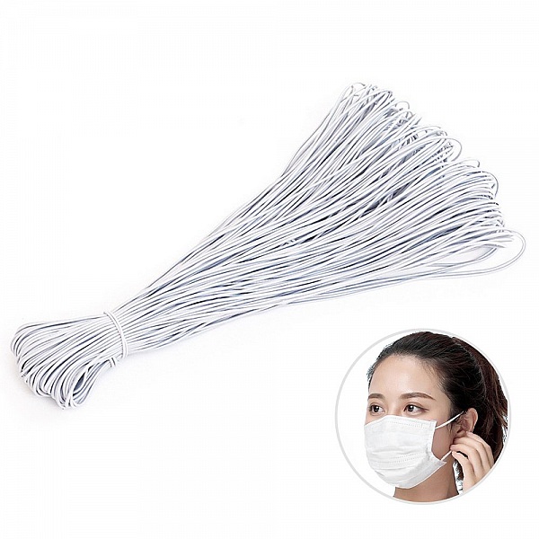 Elastisk mask rund 2,5 mm Vit till 10 cm