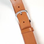 Ceinture cuir vachette tannage végétal coloris cognac.