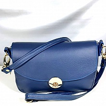 Sac baguette cuir bleu marine