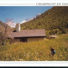 Vykort Champagny le Haut Kapell i Friburge