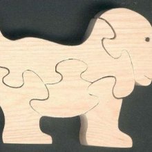 Träpussel hund 5 bitar i bok, inhemska aniamux