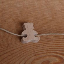 träpärla teddybjörn H för att dekorera halsband för barn