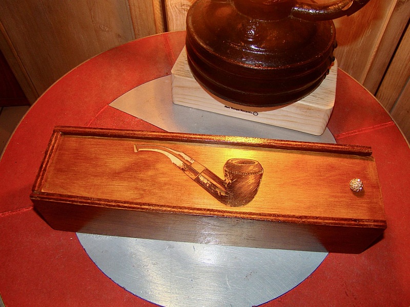 Vintage pipe box med pipa