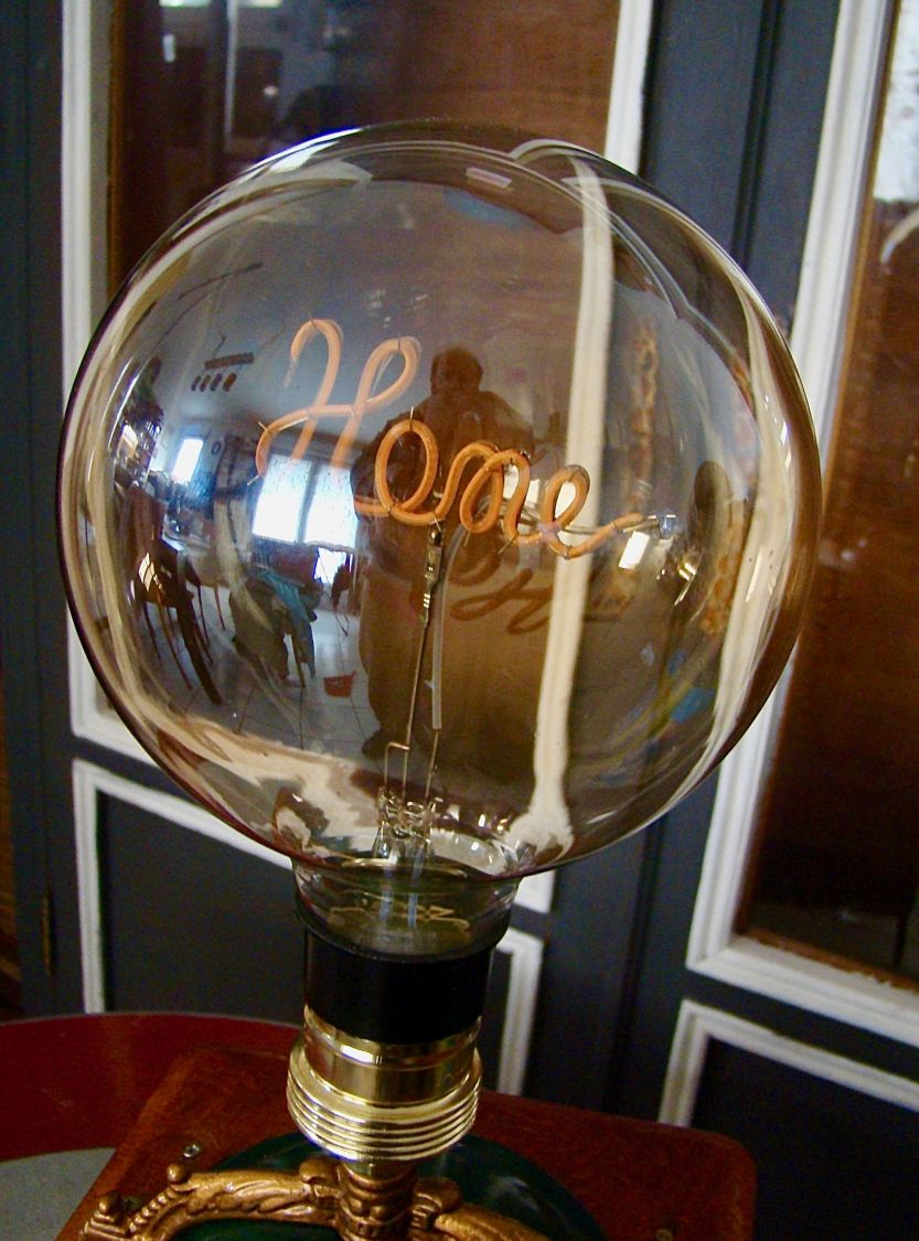 Gamla kaffekvarnslampa EDISON