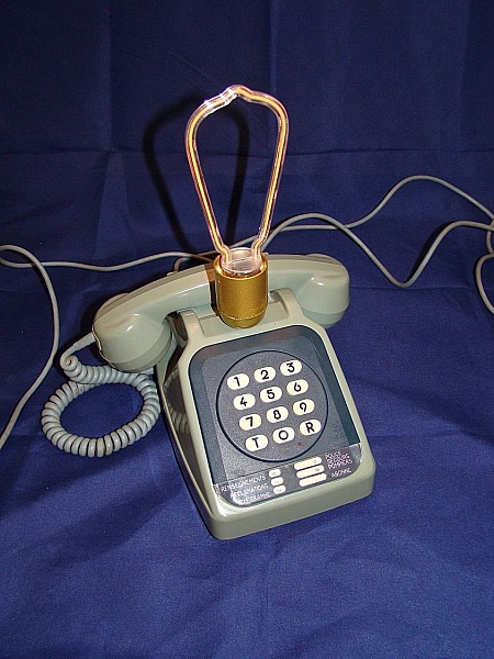 80' stil bl&aring; neon telefonlampa 