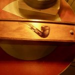 Vintage pipe box med pipa