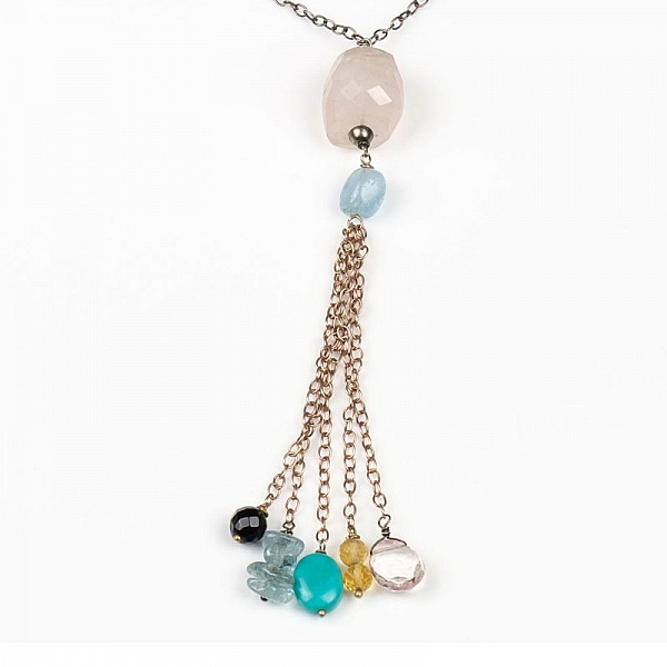 Sautoir Pi&egrave;ce Unique Boh&egrave;me Pastel n&deg;2