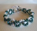 Silky White Teal armband