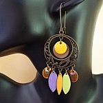 Långa bohemiska paljettörhängen