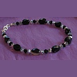 Armband Black Agates & Swarovski kristall 