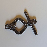 Svart nickel diamant T-spänne 20