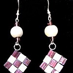Kit boucles d'oreilles Tila Damier Violet en kit