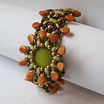 Bracelet Pip + médaillon Olivine et ocre en kit