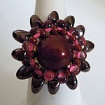 Kit bague Couronne Magatama Lie-de-vin