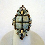 Silkade ring kit Brons grön