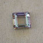 Square 4439 20mm färgat glas ljusrosa & himmelsblått