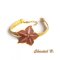 Armband med guld guipure spets och chokladblomma i silke