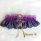 Lila siden satin och organza strumpeband