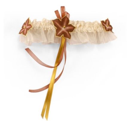 Armband med guld guipure spets och chokladblomma i silke