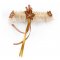 Armband med guld guipure spets och chokladblomma i silke