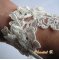 Elfenbensspets och rhinestone bröllop manschett armband
