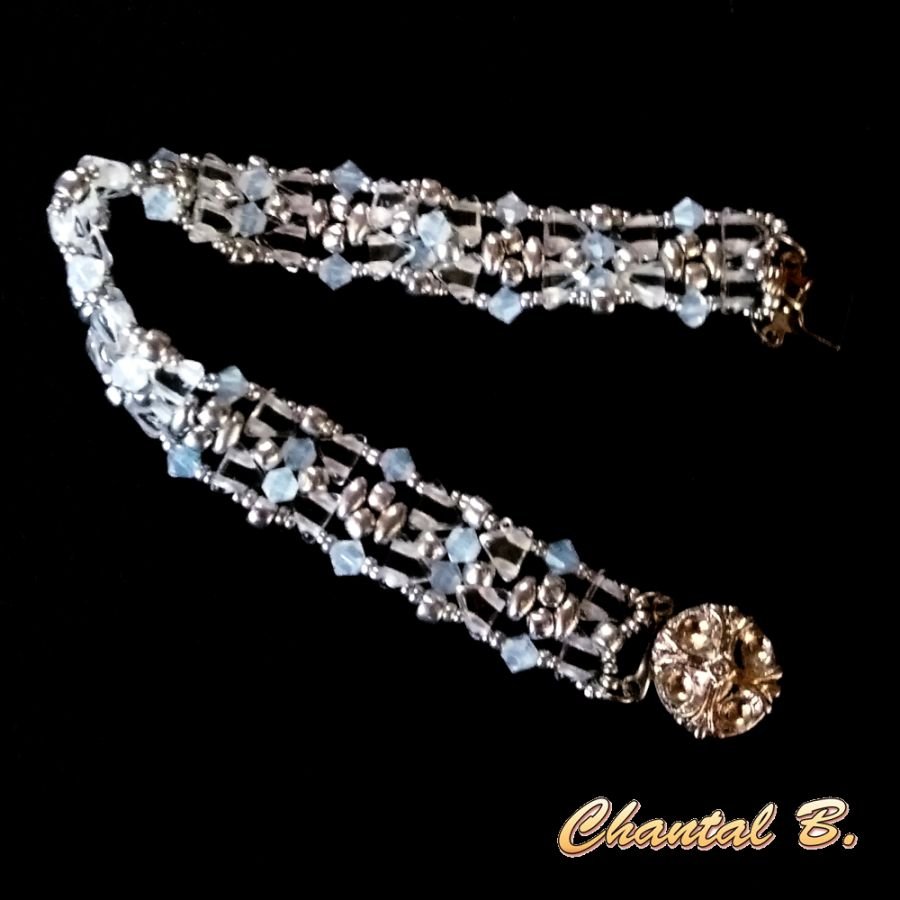 Swarovski-kristall och silverbröllopsarmband för bröllop