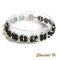 svart swarovski armband barock glans vävda pärlor swarovski kristall svart och silver