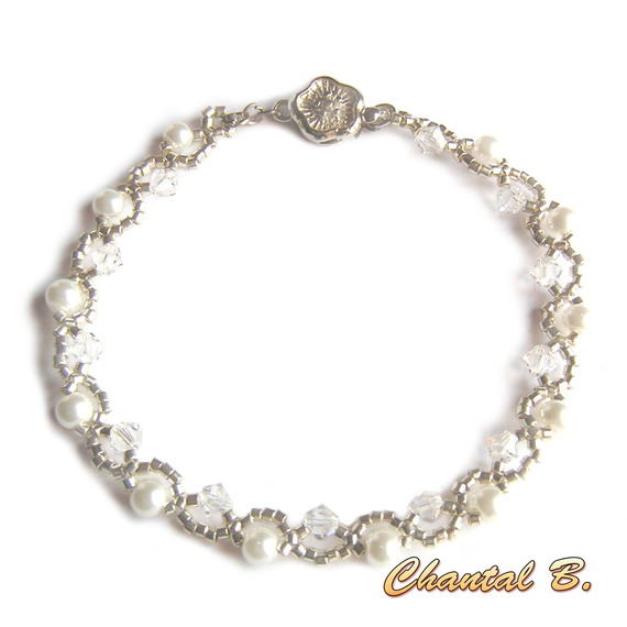 swarovski armband swarovski kristall pärla pärlor och romantiska silver bröllop