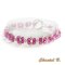 swarovski rosa fuchsia romantiskt armband swarovski vävda pärlor rosa kristall och silver