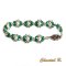 smaragdgrönt swarovski-armband med kristall och silverfärgade pärlor