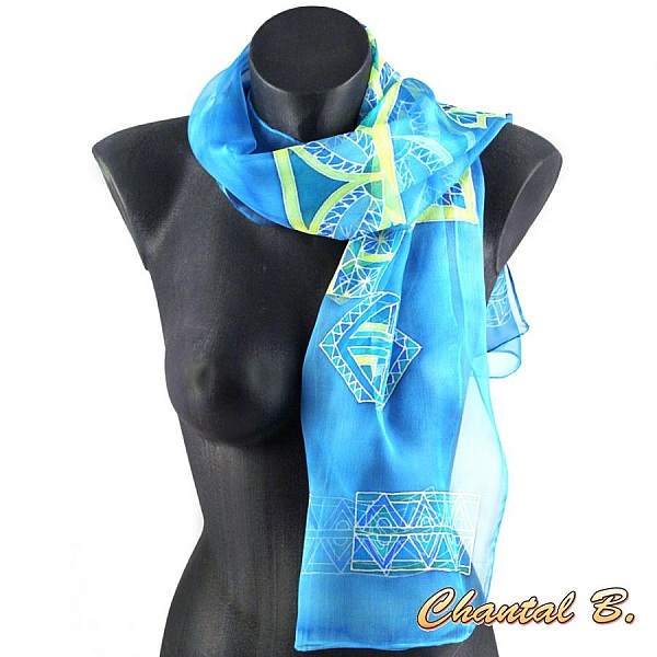 handm&aring;lade orange siden chiffon halsduk kv&auml;llstillbeh&ouml;r