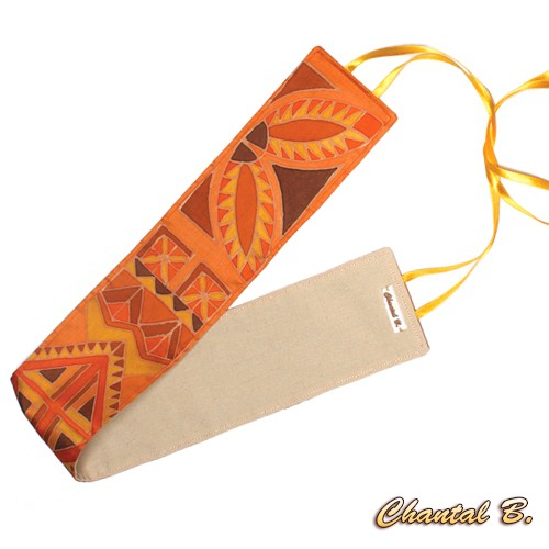 handmålade orange siden chiffon halsduk kvällstillbehör