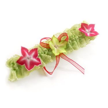 anis spets strumpeband fuschia blommor