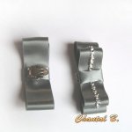 bröllopsskor clips tillbehör chic satin båge grå brud och silver