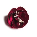 fuchsia rosa satinblomma och pistiller handgjord för bröllopstillbehör